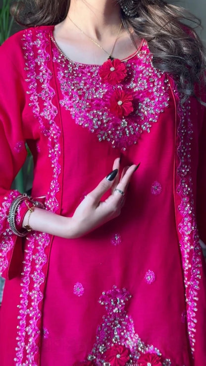 Nazakat Libas Hot Pink by Riwaj Fashions