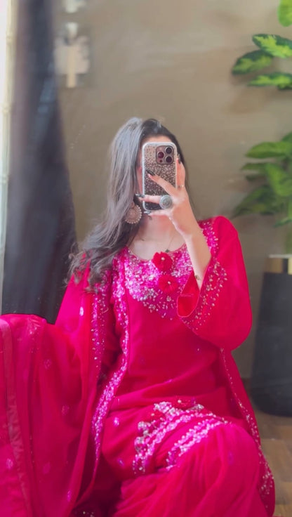 Nazakat Libas Hot Pink by Riwaj Fashions