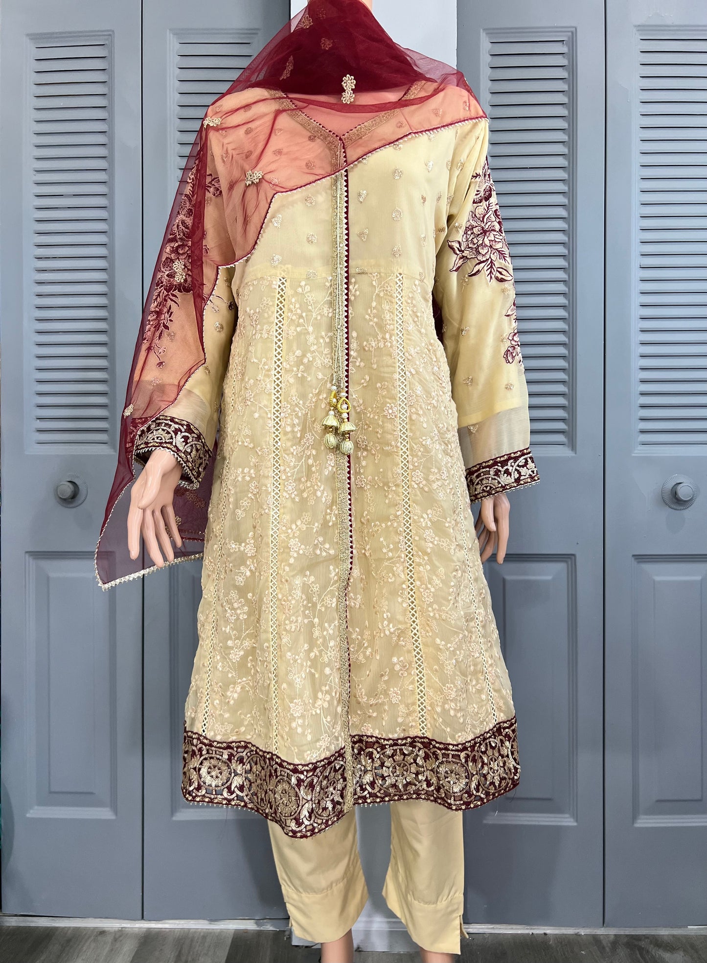 Shaffon Sherwani Style Dress Riwaj