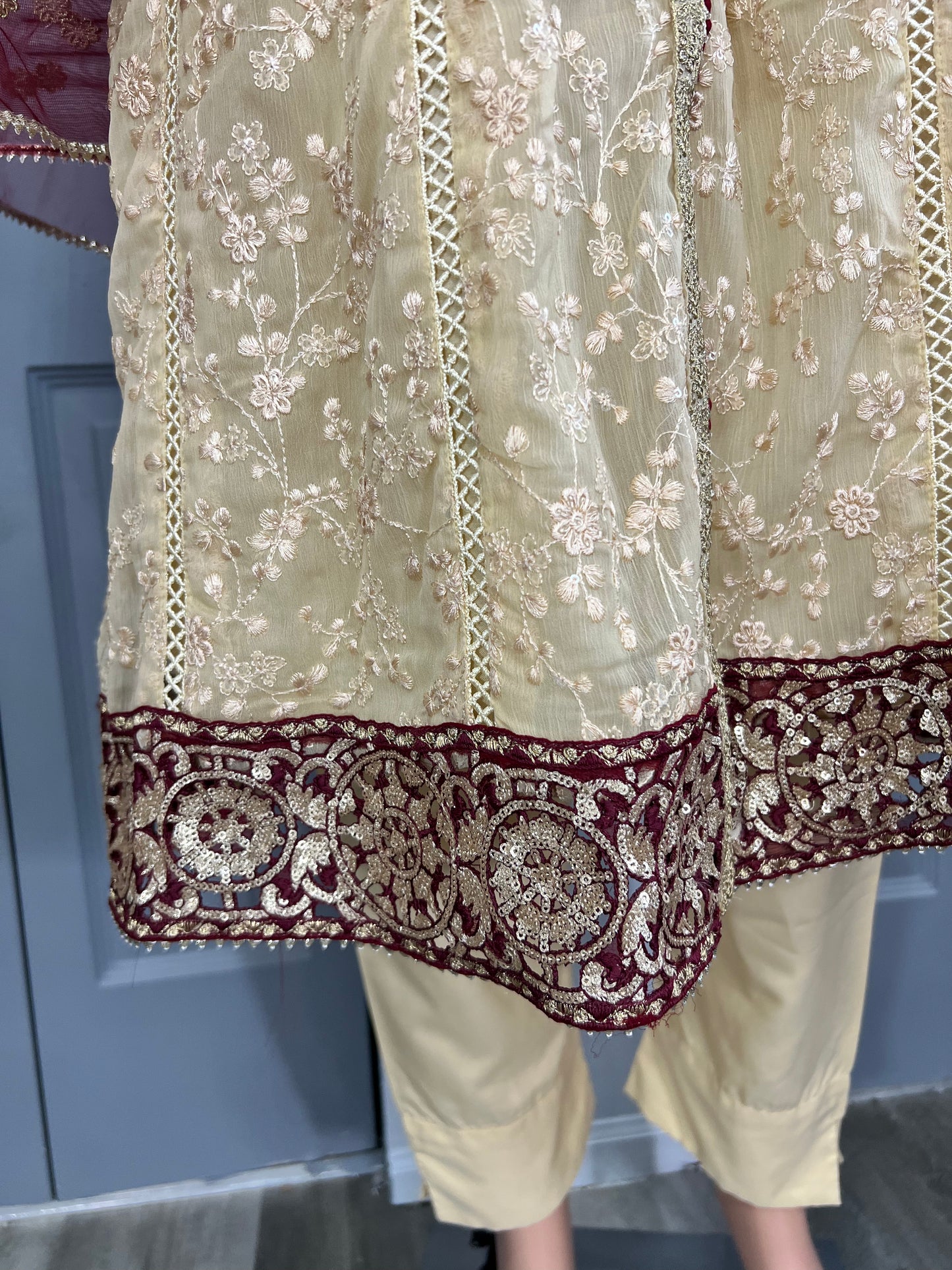 Shaffon Sherwani Style Dress Riwaj