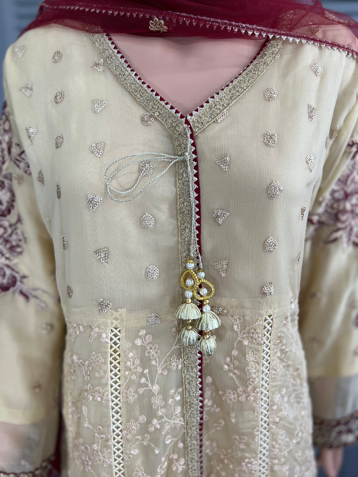 Shaffon Sherwani Style Dress Riwaj