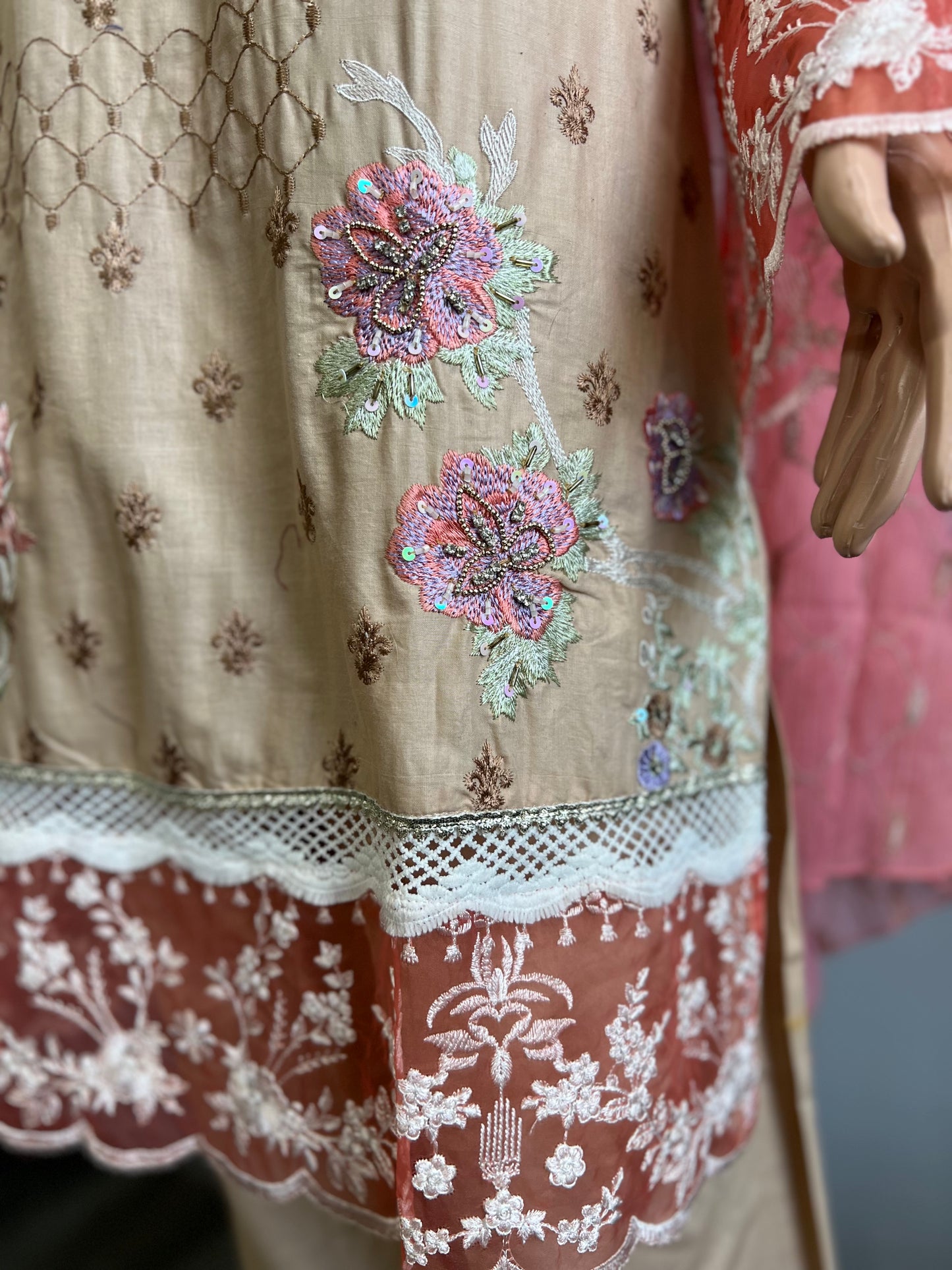 Cotton Embroidered Kameez Shalwar Suit Riwaj