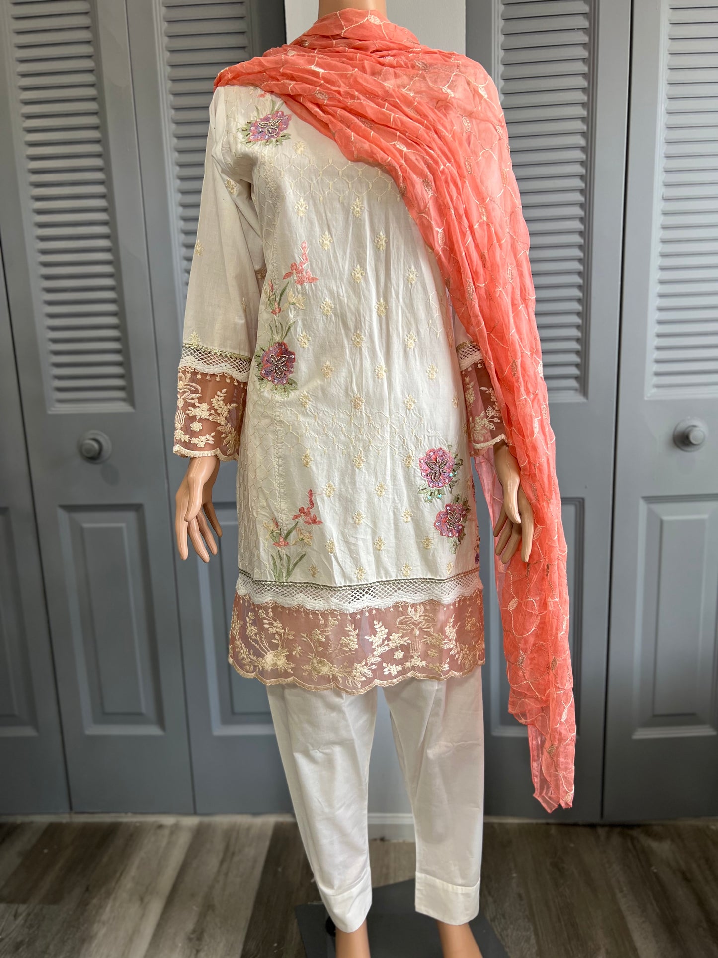 Cotton Embroidered Kameez Shalwar Suit Riwaj