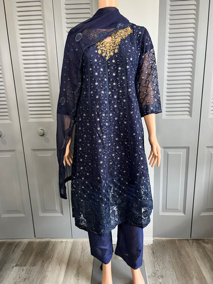 Shaffon Full Embroidered Kameez Shalwar Riwaj