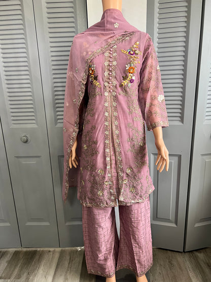 Jacket Style Embroidered Suit Riwaj