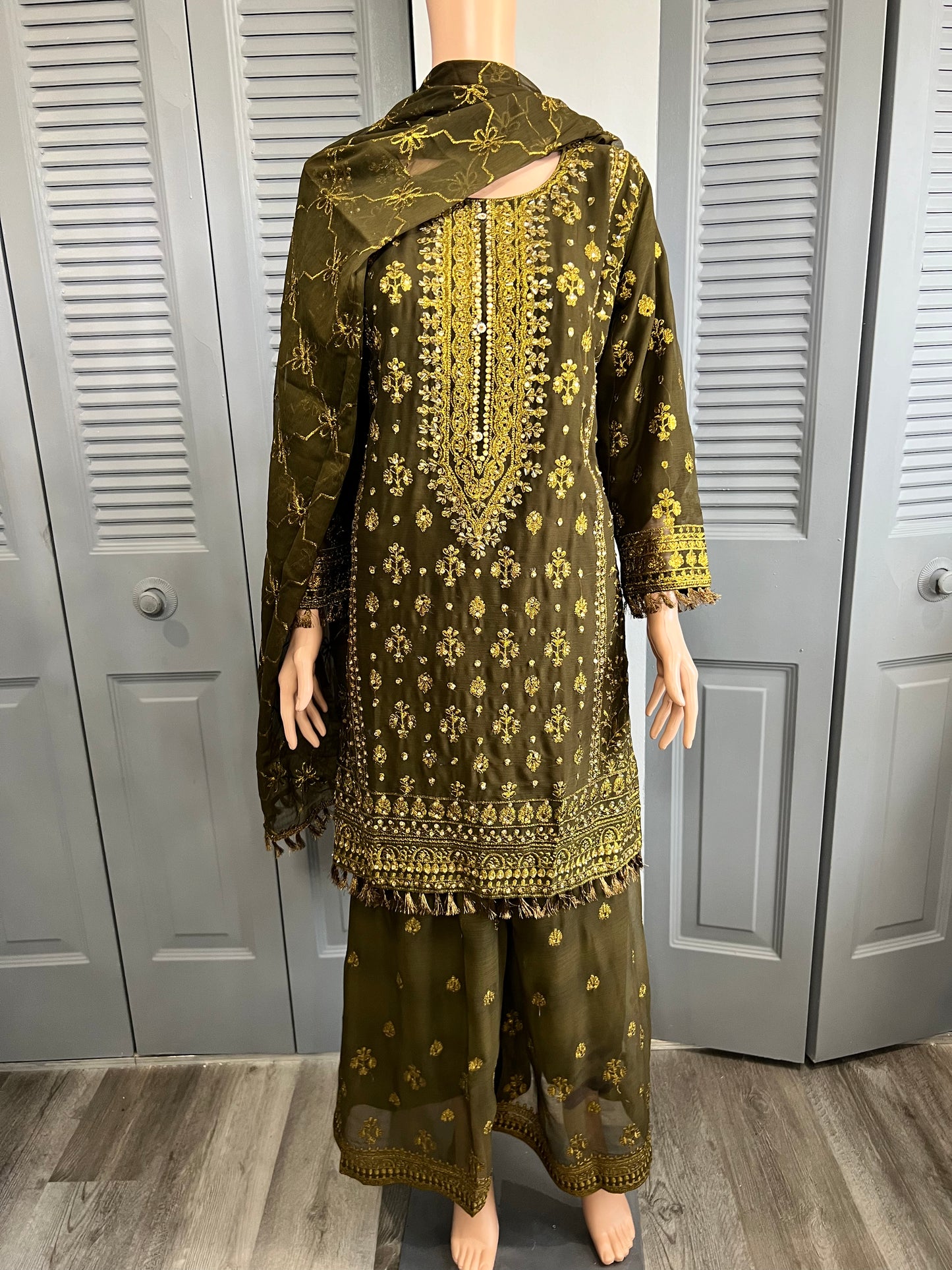 Shiffon Full Embroidered Gharara Riwaj