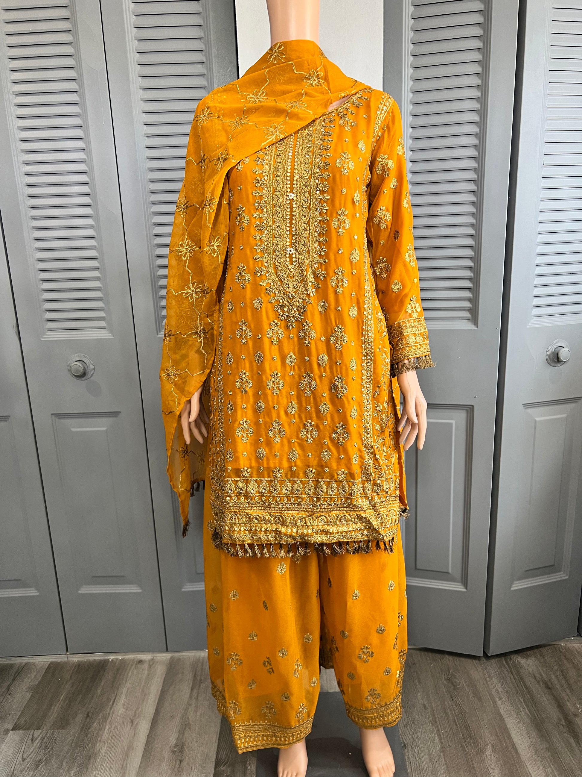 Shiffon Full Embroidered Gharara Riwaj