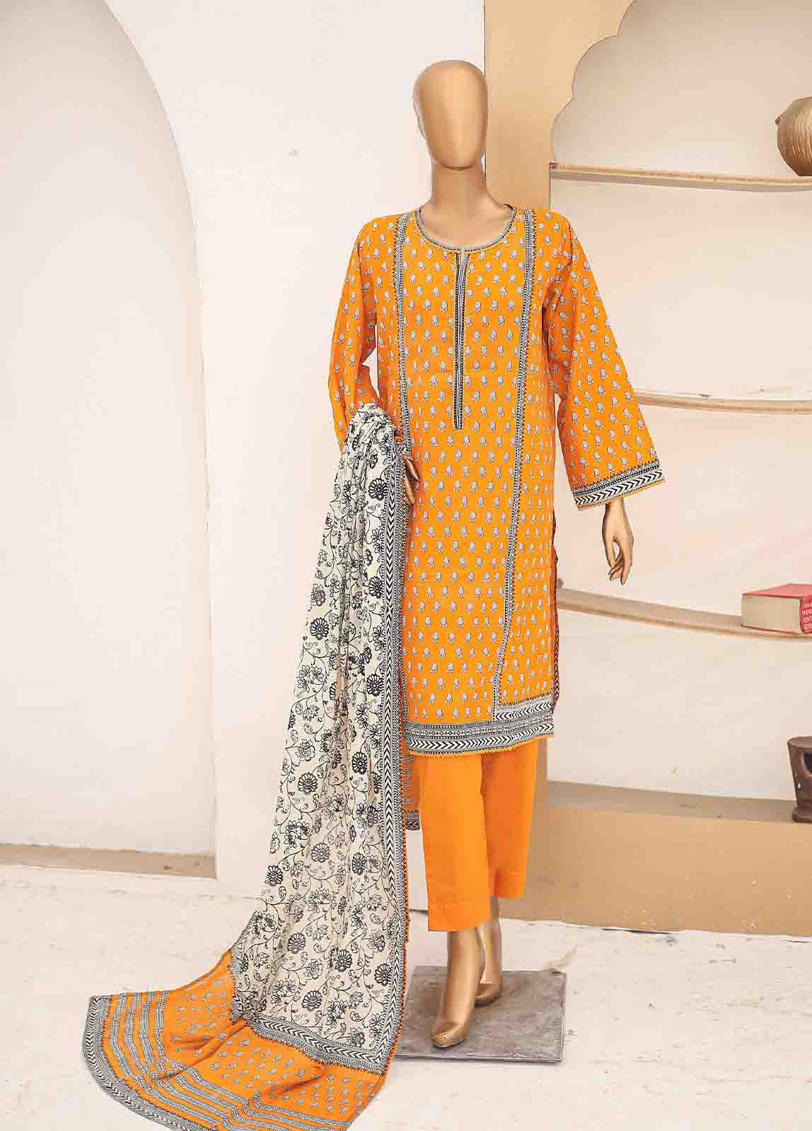 SM-PR-047- 3 Piece Printed Cotton Suit