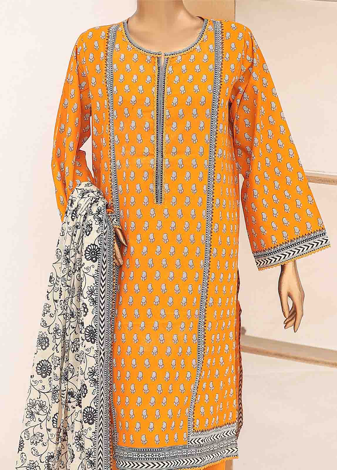 SM-PR-047- 3 Piece Printed Cotton Suit