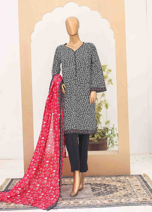 SM-PR-0598- 3 Piece Printed Cotton Suit