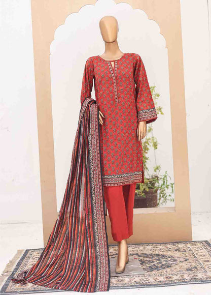 SM-PR-0601-3 Piece Printed Cotton Suit