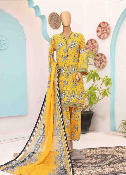 SM-PR-0625 B- 3 Piece Printed Cotton Suit