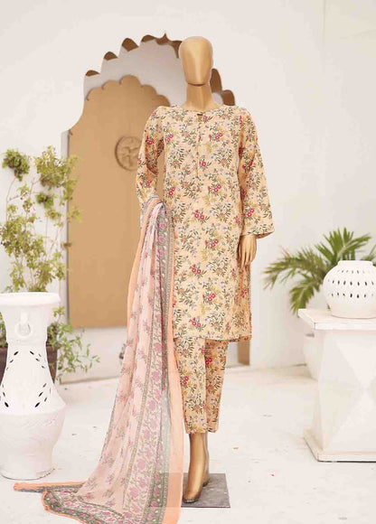 SMCD-077- 3 Piece Printed Cotton Suit