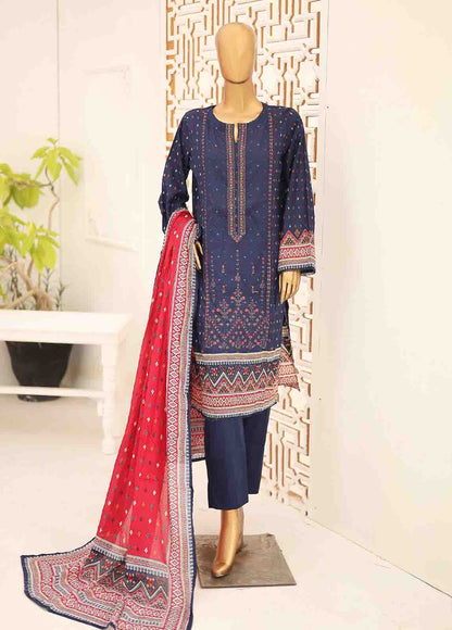 SEMB-038- 3 Piece Cotton Embroidered Suit