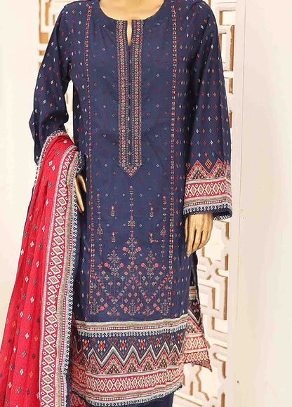 SEMB-038- 3 Piece Cotton Embroidered Suit