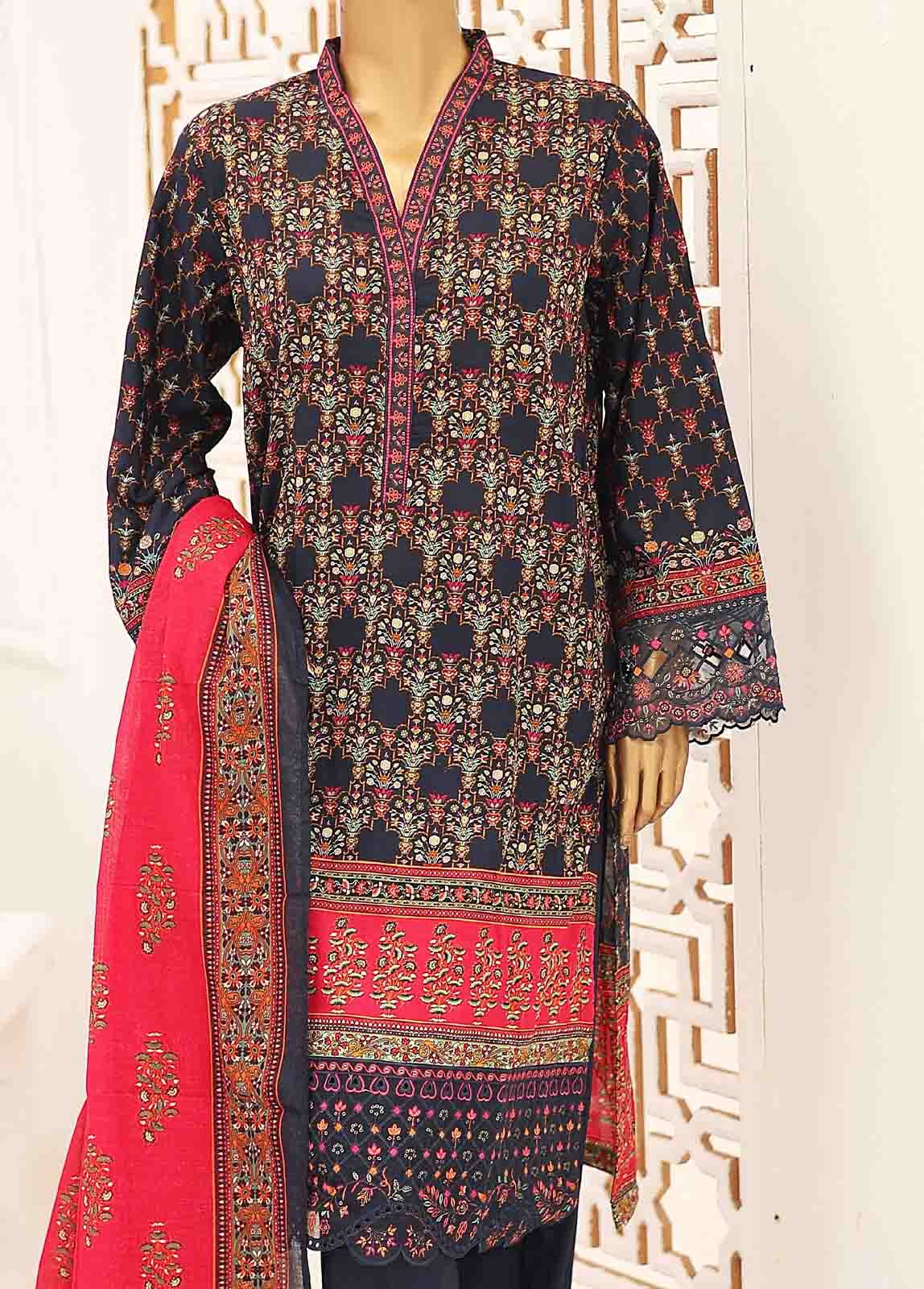 SEMB-042- 3 Piece Cotton Embroidered