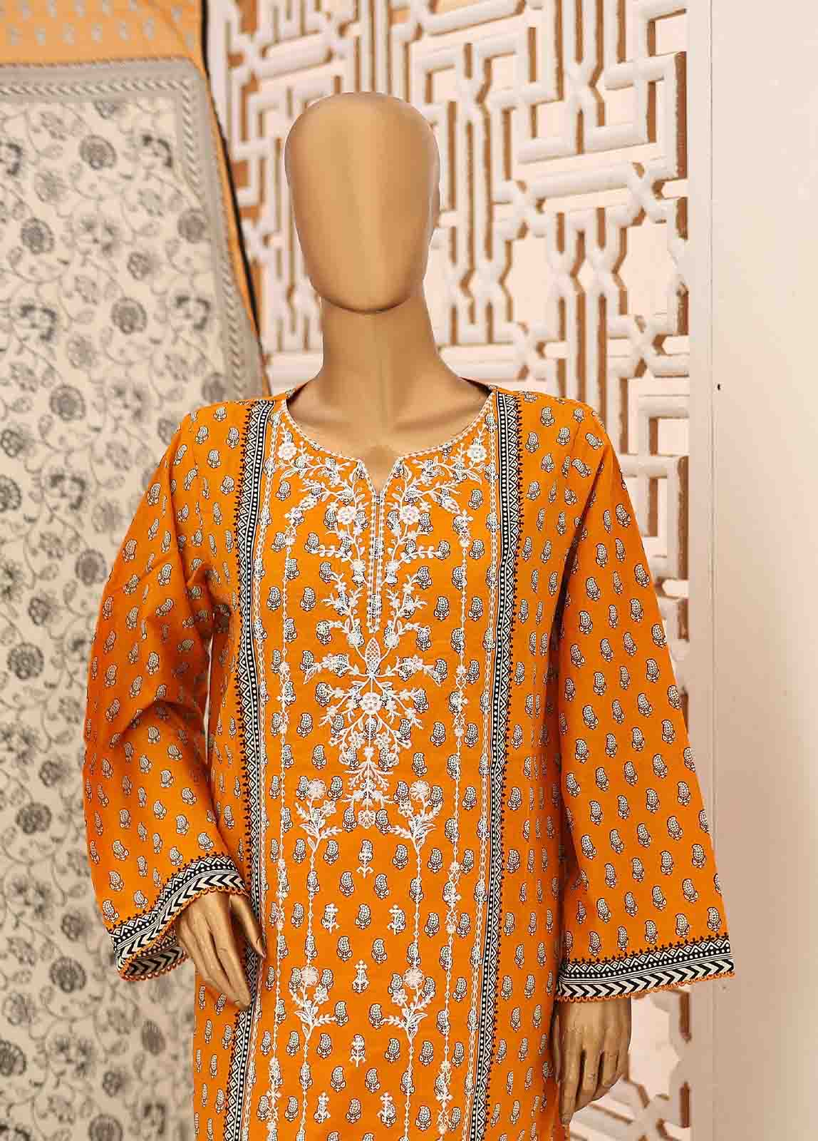 SEMB-047- 3 Piece Cotton Embroidered Suit