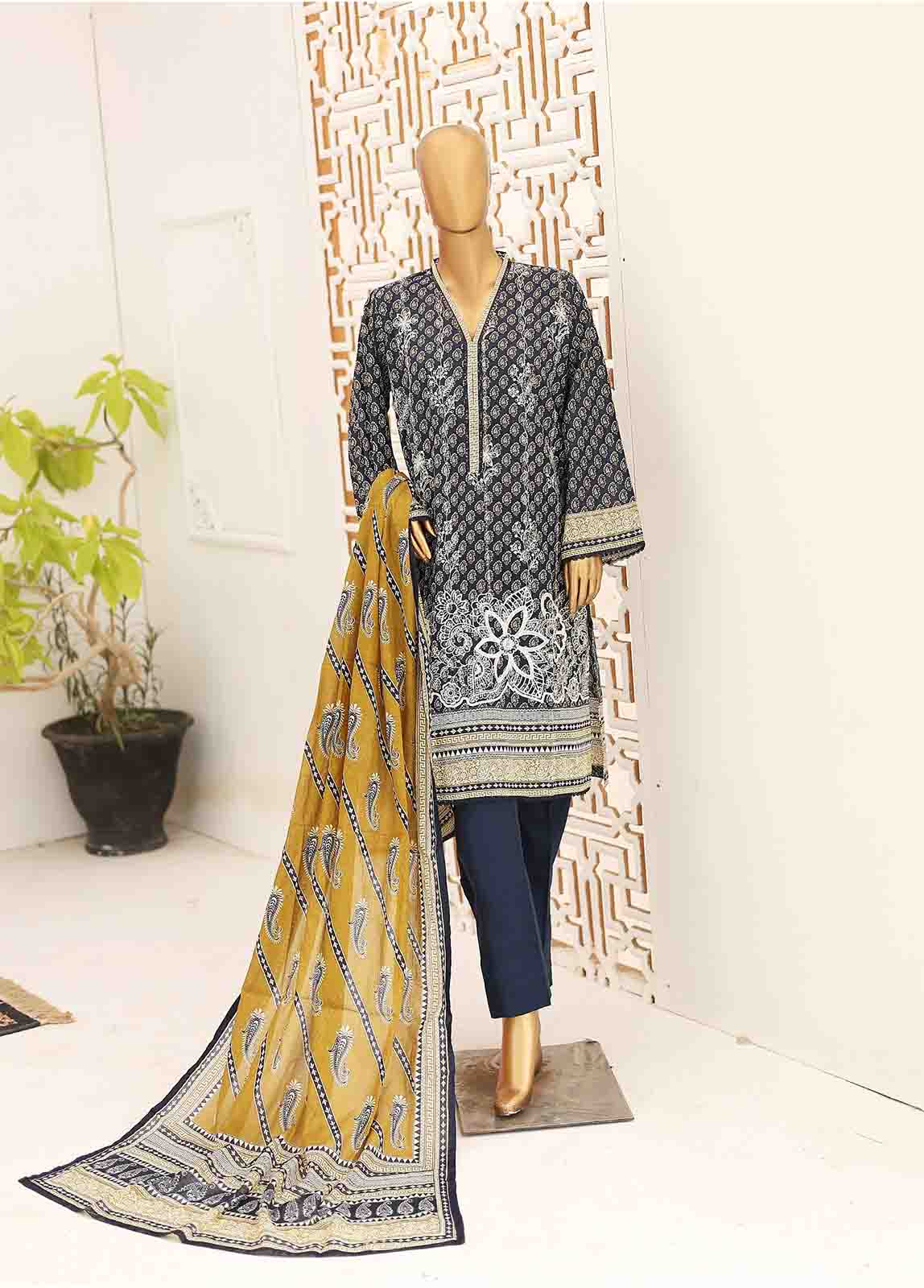 SEMB-049-3 Piece Cotton Embroidered Suit