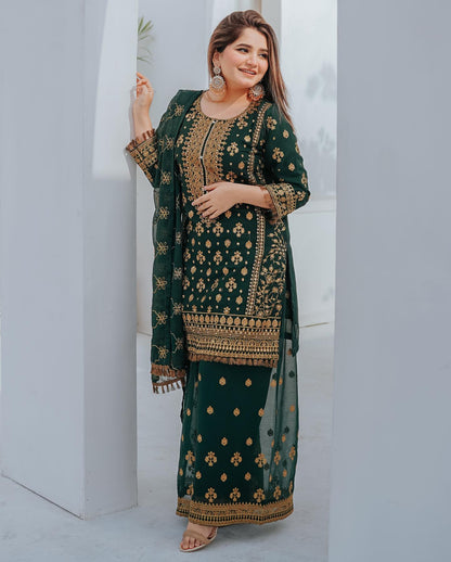 Sana Sofyan Bottle Green by Riwaj Fashions