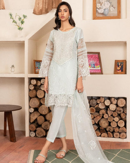 Sitara Ensemble Ice Blue by Riwaj Fashions