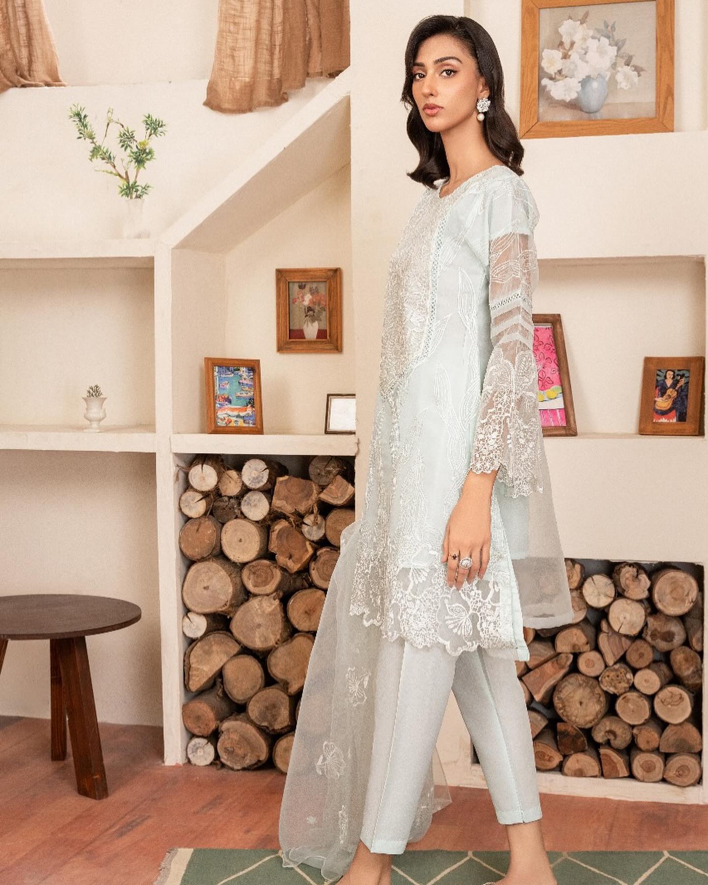 Sitara Ensemble Ice Blue by Riwaj Fashions