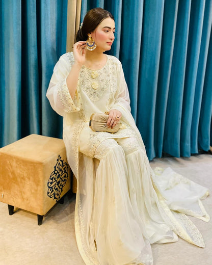 Nazakat Libas Off White by Riwaj Fashions