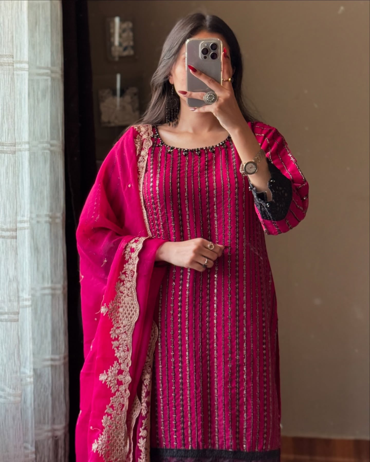 Jahan Ara Hot Pink by Riwaj Fashions