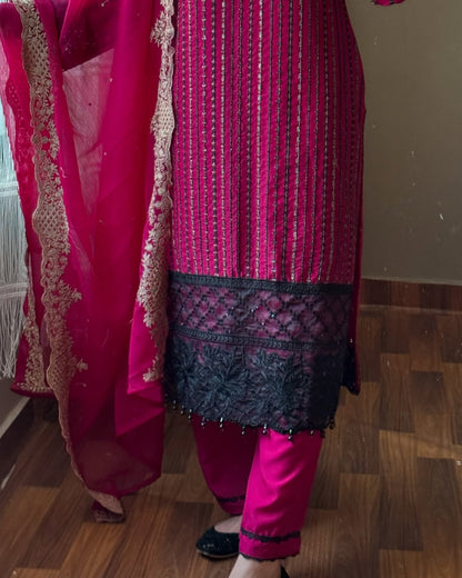 Jahan Ara Hot Pink by Riwaj Fashions