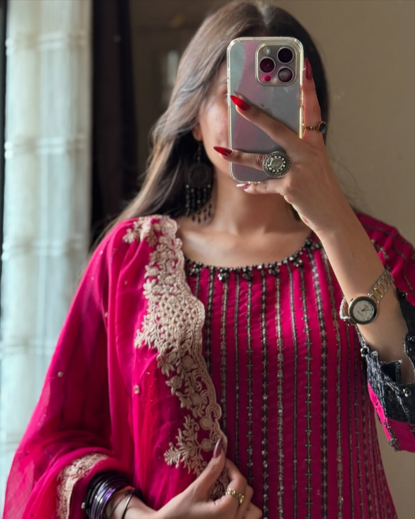 Jahan Ara Hot Pink by Riwaj Fashions