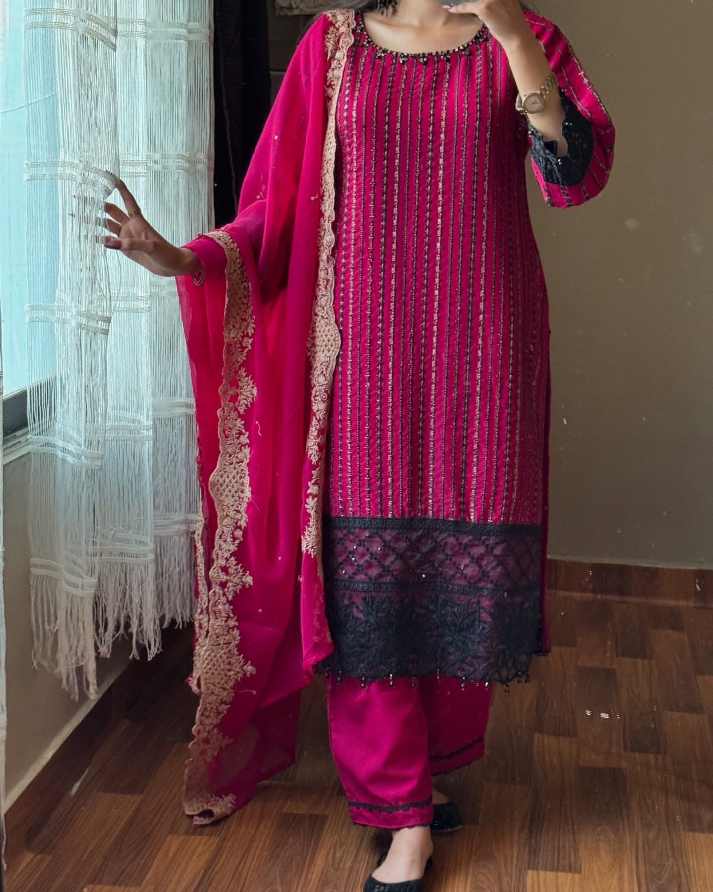 Jahan Ara Hot Pink by Riwaj Fashions