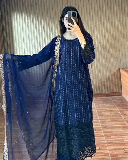 Jahan Ara Navy Blue by Riwaj Fashions