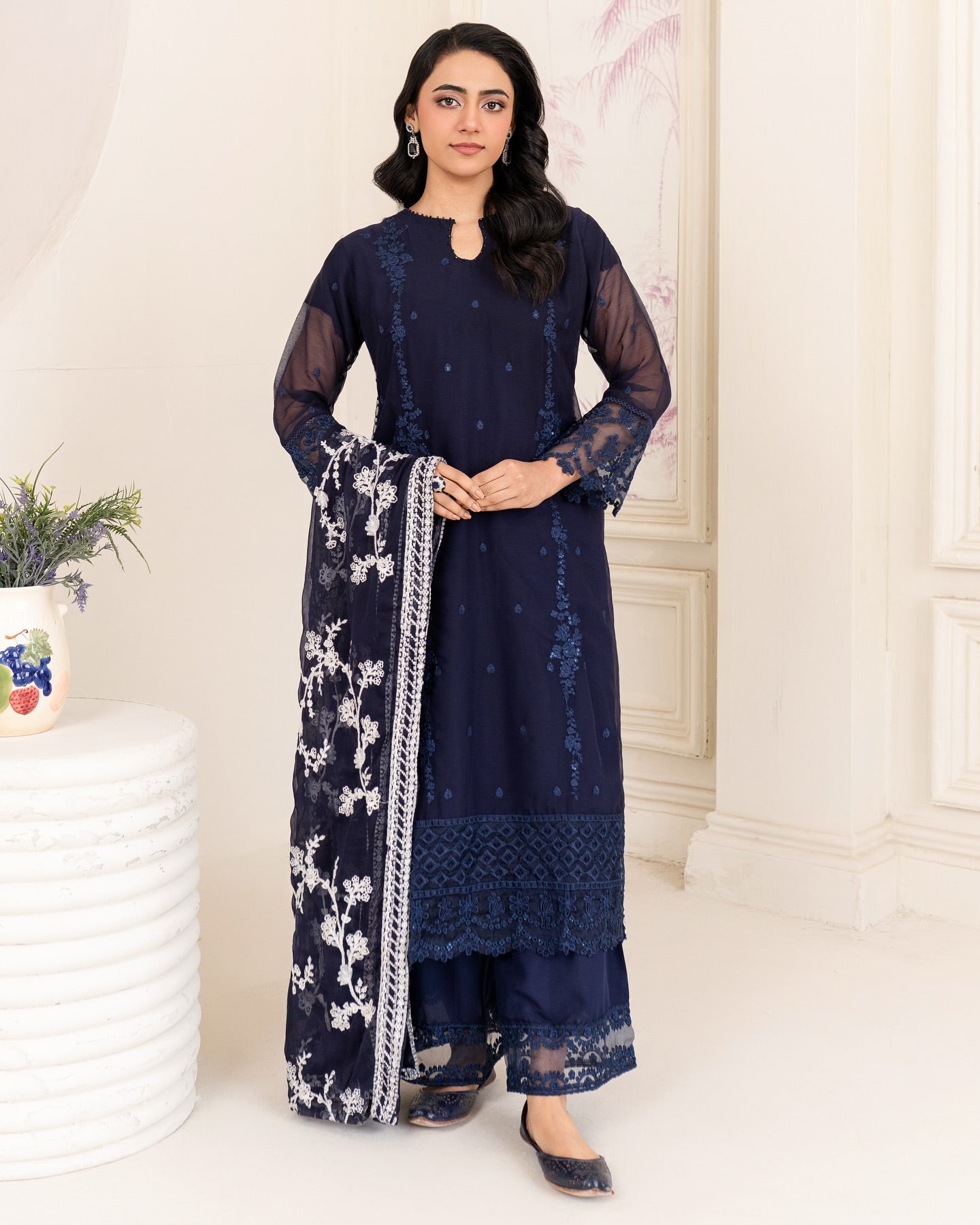 Nazakat Pret Navy Blue by Riwaj Fashions