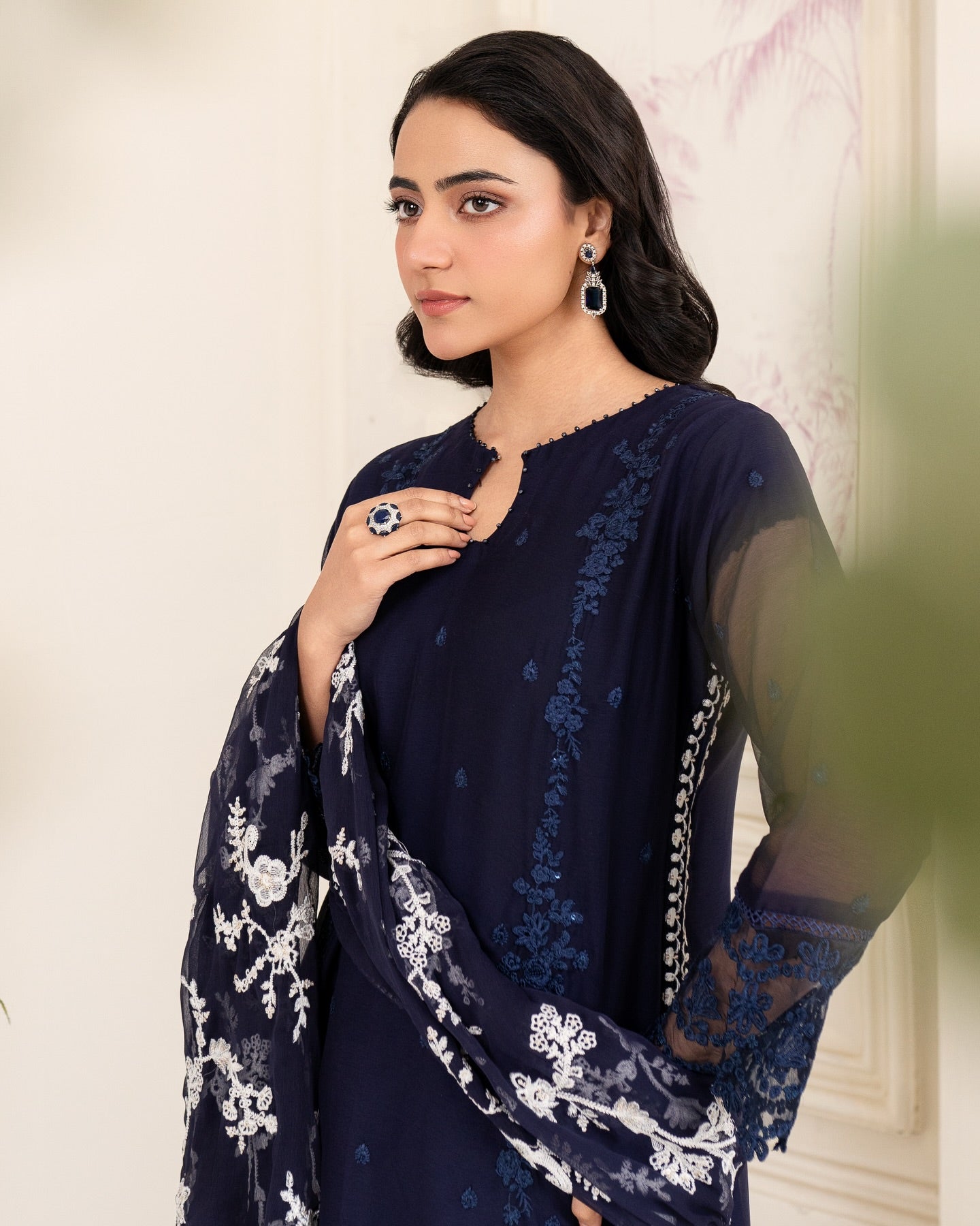 Nazakat Pret Navy Blue by Riwaj Fashions