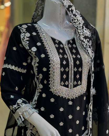 Afsana Attire Black by Riwaj Fashions