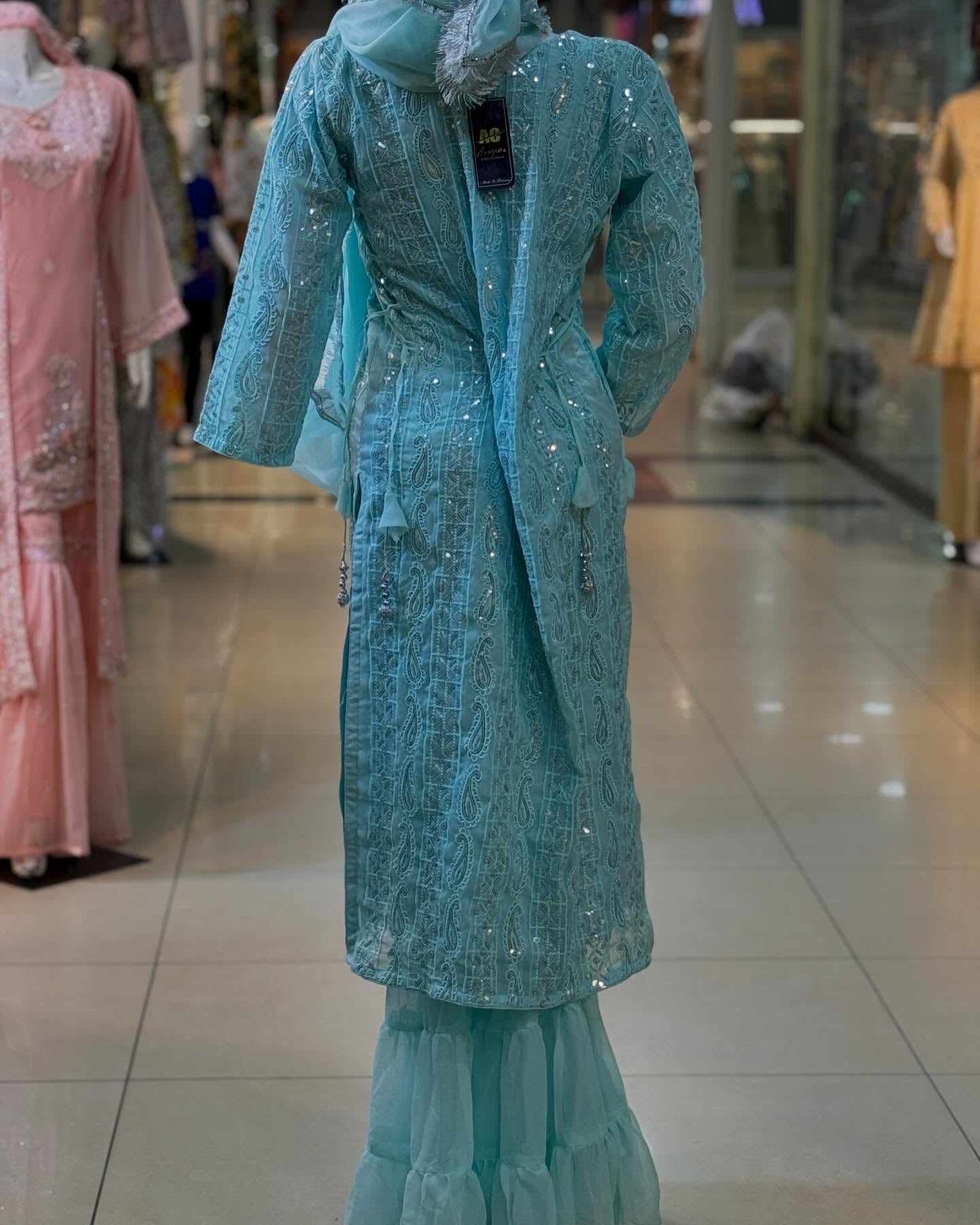 ZarPoshak Ice Blue by Riwaj Fashions